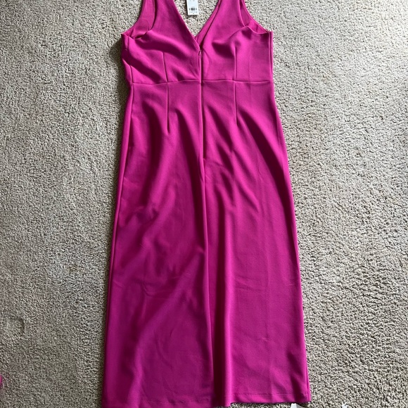 NWT Abercrombie & Fitch Pink Asymmetrical Midi Dress - Picture 2 of 4